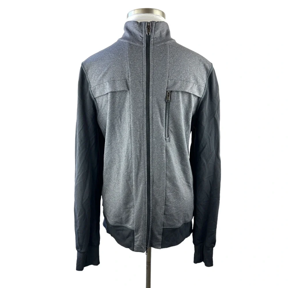 Lululemon Post Gravity Jacket Full Zip Heathered Black Gray Men's Size Large - Picture 2 of 16
